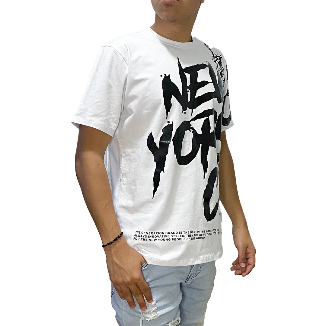 Camiseta Estampada NY - Blanco