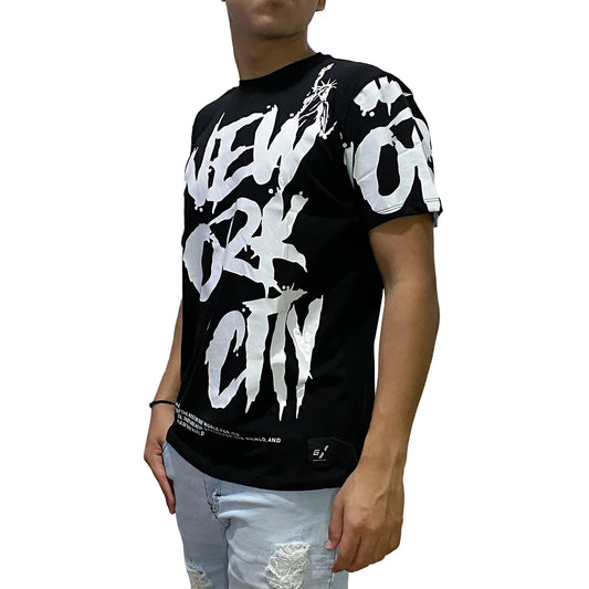 Camiseta Estampada NY - Negro