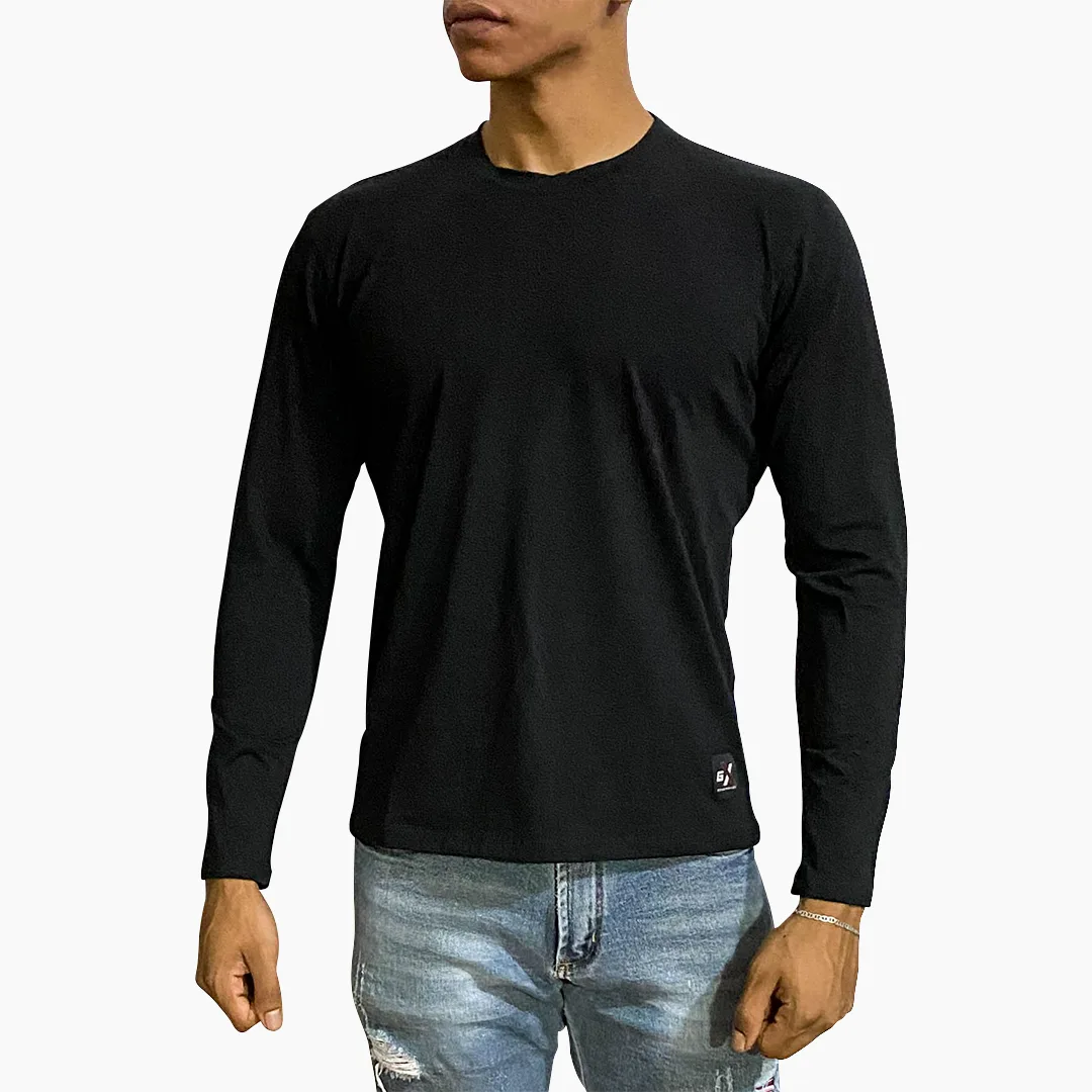 Camiseta Manga Larga Tela Fría - Negro